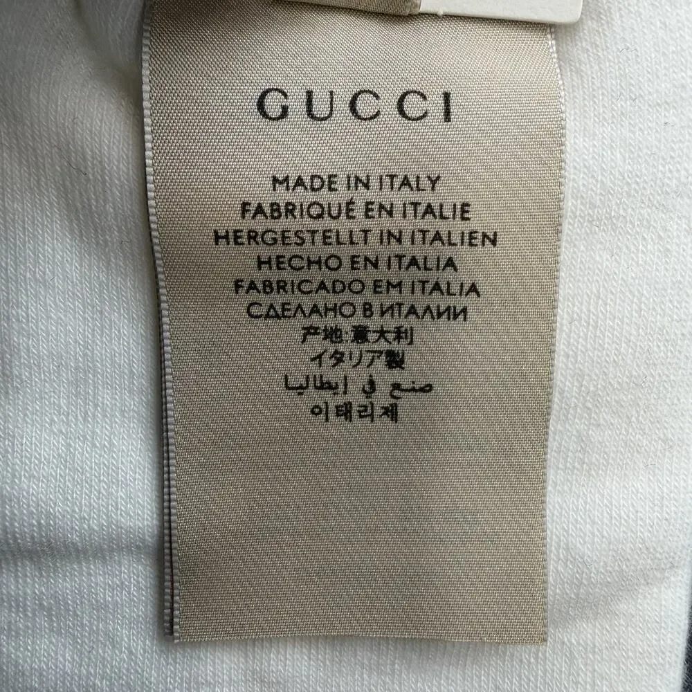 Gucci GG Logo Socks Men M White Blue Interlocking G NWT